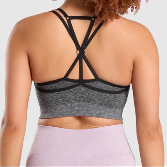 Gymshark Adapt Marl Seamless Sports Bra Black - Picture 6 of 6